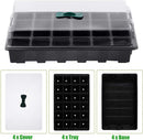 Petluno 4-piece seedling trays, 24-cell plastic seedling propagation trays, flower seed growing containers with adjustable ventilation openings for greenhouse, garden, home (with lids and bases)
