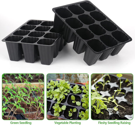 120 cell seedling starter tablets reusable, mini propagator, greenhouse growing kit, plant growing trays for indoor greenhouse plastic germination trays nurseries, growing