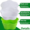 Petluno 4 pieces seedling pots with lids, 16 cm seedling pot BPA-free healthy hydroponic growing pot soil-free sprouting container for growing mung beans, alfalfa, wheatgrass