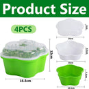 Petluno 4 pieces seedling pots with lids, 16 cm seedling pot BPA-free healthy hydroponic growing pot soil-free sprouting container for growing mung beans, alfalfa, wheatgrass