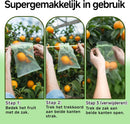 50 pieces fruit protection bags with drawstring, 15x20 cm green organza bags, reusable bird nets and insect mesh for garden vegetable patch 15×20cm