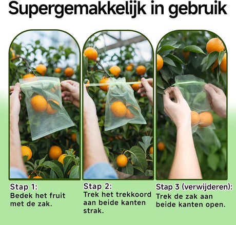 50 pieces fruit protection bags with drawstring, 15x20 cm green organza bags, reusable bird nets and insect mesh for garden vegetable patch 15×20cm