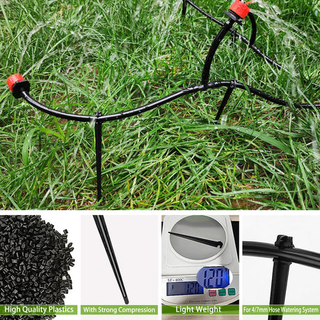 Petluno 100 Pieces Irrigation Dripper Stakes, Dripper Support for Irrigation, for 4/7 mm Hose, Vegetable Gardens, Plants or Flower Beds mm - pieces