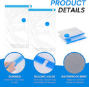 6 pieces vacuum storage bags for clothes, reusable, 40 x 60 cm travel essentials sealer compression bags, space-saving vacuum cube packaging bags, storage jackets, towels