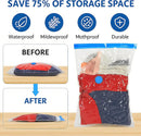 6 pieces vacuum storage bags for clothes, reusable, 40 x 60 cm travel essentials sealer compression bags, space-saving vacuum cube packaging bags, storage jackets, towels