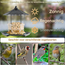 Bird Feeder Houses | Hanging and Refillable Feeding Station Squirrel-Proof Window Bird Feeder Including Landing Perch for Outdoor Garden Birds Wildlife Black