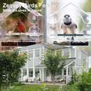 Strong suction window bird feeder, large capacity window bird feeder with removable seed tray and drainage holes for bird food, suitable for Dunnock, Blue Tit, Robin and small wild birds, 21 cm x 20 cm x 10 cm