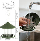 Bird feeder house, hanging food dispenser for wild birds, hanging bird feeding station to hang up, bird house with stand, weatherproof, garden decoration