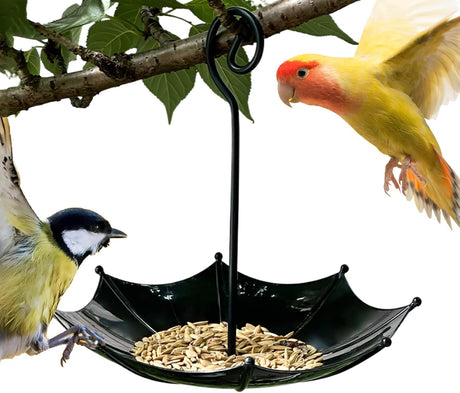 Bird feeder house, 18 x 16.5 cm, protection for poultry, outer covers, small adjustable height cover, bird feeding station for garden, balcony, rain shelter