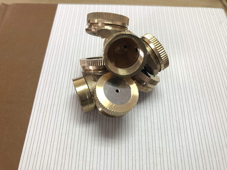 2 PCS 3 Hole Brass Atomizing Nozzle Mist Water, Brass Garden Spray Sprinkler for Gardening and Agriculture