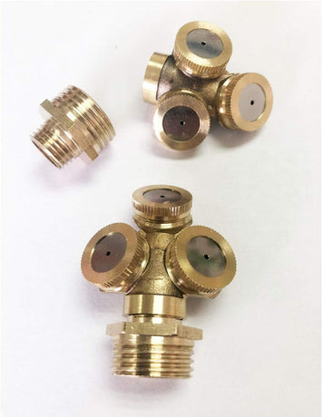 2 PCS 3 Hole Brass Atomizing Nozzle Mist Water, Brass Garden Spray Sprinkler for Gardening and Agriculture