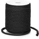 Petluno Macramé Cord 6 mm, 30 m Black Cotton Rope Thick for Crafting, Wall Hangings, Plant Hangers, Knitting, Gardening, Decoration Black 6mm 30m