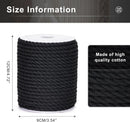 Petluno Macramé Cord 6 mm, 30 m Black Cotton Rope Thick for Crafting, Wall Hangings, Plant Hangers, Knitting, Gardening, Decoration Black 6mm 30m