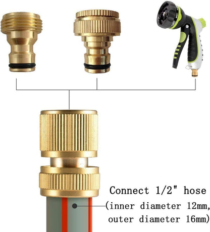 CT 2 st Brass Hose Connector Hose End Quick Coupling 1/2