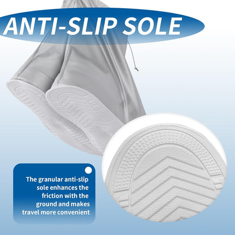 overshoes, waterproof, 4 reusable bike overshoes, anti-slip reinforcement with zip closure, can be worn anywhere, rain protection for shoes when cycling