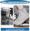 overshoes, waterproof, 4 reusable bike overshoes, anti-slip reinforcement with zip closure, can be worn anywhere, rain protection for shoes when cycling