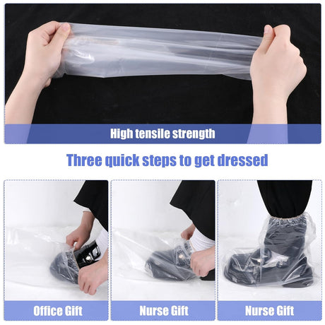 10 pairs of waterproof rain shoe covers with elastic bands, disposable shoe covers for men and women, transparent waterproof anti-slip shoe covers for outdoor camping