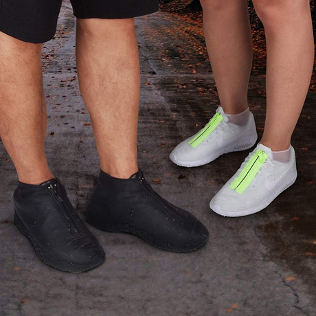 Silicone overshoes, waterproof shoe covers, reusable anti-slip suitable for rain, snow, rough beaches and narrow paths transparent L (39--42)