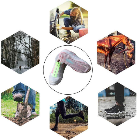 Silicone overshoes, waterproof shoe covers, reusable anti-slip suitable for rain, snow, rough beaches and narrow paths transparent L (39--42)