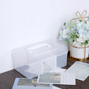 Petluno Clear Stackable Storage Box with Divider Tray, Plastic 3-Compartment Multi-functional Container for Nail Polish, Toys, Crafts, Stationery, Sewing, Fishing Gear Transparent Small