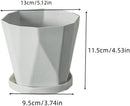 Flower pot, set of 3 flower pots, diameter 13 cm, with plastic saucer, round plant pot, weather-resistant, large flower pots A