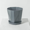 Flower pot, set of 3 flower pots, diameter 13 cm, with plastic saucer, round plant pot, weather-resistant, large flower pots A