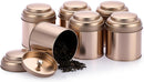Petluno Set of 6 Loose Leaf Tea Tins 227ml Metal Nut Storage Jars Airtight Containers Kitchen Spice Jars, Food Tin for Tea, Coffee, Biscuits, Sugar