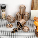 Petluno Set of 6 Loose Leaf Tea Tins 227ml Metal Nut Storage Jars Airtight Containers Kitchen Spice Jars, Food Tin for Tea, Coffee, Biscuits, Sugar