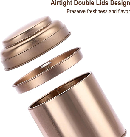 Petluno Set of 6 Loose Leaf Tea Tins 227ml Metal Nut Storage Jars Airtight Containers Kitchen Spice Jars, Food Tin for Tea, Coffee, Biscuits, Sugar