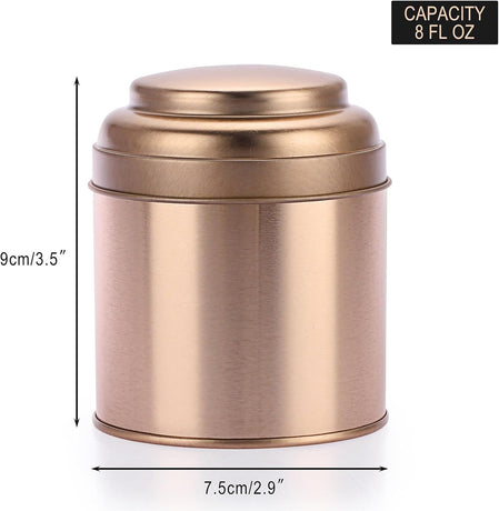Petluno Set of 6 Loose Leaf Tea Tins 227ml Metal Nut Storage Jars Airtight Containers Kitchen Spice Jars, Food Tin for Tea, Coffee, Biscuits, Sugar