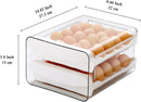 Petluno Egg Container for Fridge, 40 Grid/2 Tier Egg Holder, Fresh Egg Storage Box, Egg Tray and Egg Storage, Clear Plastic
