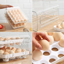 Petluno Egg Container for Fridge, 40 Grid/2 Tier Egg Holder, Fresh Egg Storage Box, Egg Tray and Egg Storage, Clear Plastic