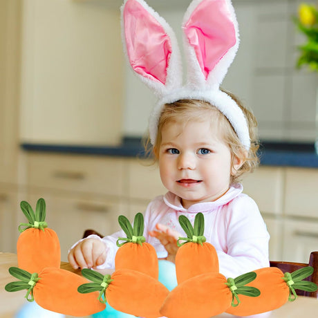 6 pieces of velvet Easter bags, Easter bags with drawstrings, Easter gift bags, ears, to fill with lollies, biscuits, snacks style B
