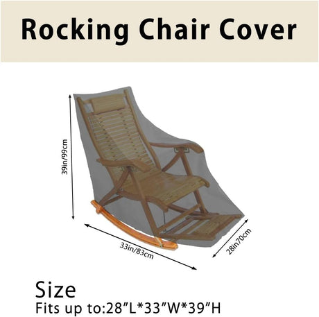 Patio rocking chair Cover waterproof Oxford fabric heavy Veranda lounge garden chair outdoor furniture protective cover (black)
