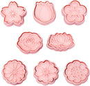 Set of 8 cookie cutters for kids, 3D cookie cutter, flower shape, cookie shape, DIY, baking cakes, tool, fondant, cake, baking