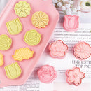 Set of 8 cookie cutters for kids, 3D cookie cutter, flower shape, cookie shape, DIY, baking cakes, tool, fondant, cake, baking