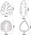 Set of 4 cutters, cookie cutters, leaf cutters, tropical leaves, plastic cake decoration for DIY cookies, fondant, cupcakes, cake