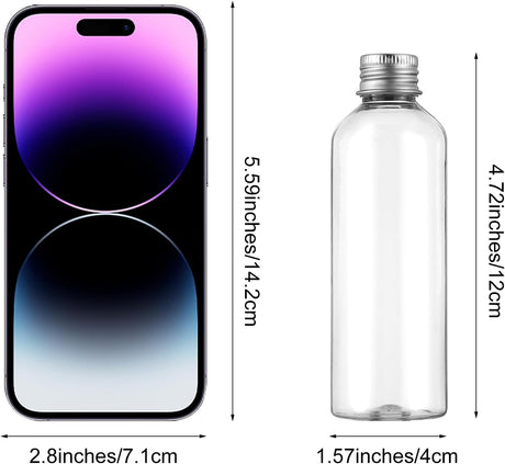 5 pieces travel bottles, 100 ml, empty travel bottle, dispenser, plastic bottle, refillable lotion container, travel size, container for shampoo, lotion, conditioner, creams, cosmetics