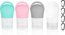 Petluno Travel Bottles, set of 4, 38 ml, refillable, toiletries, travel set, travel size, leak-proof silicone travel containers