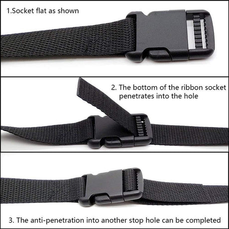 Gordelband 25 mm black nylon luggage strap flat side release buckle suitcase baggage strap with adjustable packing straps for DIY crafting backpack wrapping 1.5 meters 4 pieces