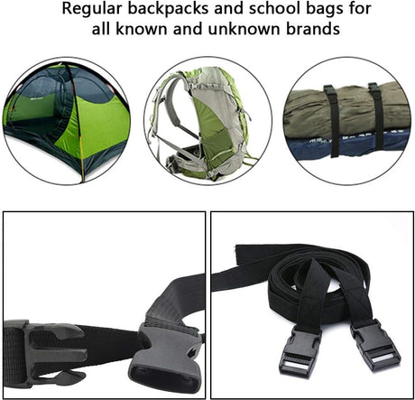 Gordelband 25 mm black nylon luggage strap flat side release buckle suitcase baggage strap with adjustable packing straps for DIY crafting backpack wrapping 1.5 meters 4 pieces