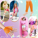 Petluno Elastic Neon Leg Warmers and Fingerless Gloves, 80s Set, Costume Accessory (Orange), Orange, One Size