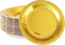 Party plates, dessert plates, 50 pieces, gold foil, plate set, 18 cm, party tableware, set, gold paper plates, birthday, party, tableware