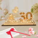 Original 30th birthday money gift wooden anniversary guest book present for men and women with LED light chain, butterfly ribbon wrapping paper 30