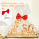 Original 30th birthday money gift wooden anniversary guest book present for men and women with LED light chain, butterfly ribbon wrapping paper 30