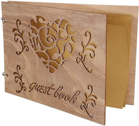 Houten Bruiloft Gastenboek Album Bericht Notebook voor Engagement Decoratie Evenement Feestartikelen Decoraties Gastenboeken (# 3) #3
