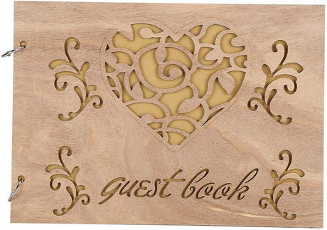 Houten Bruiloft Gastenboek Album Bericht Notebook voor Engagement Decoratie Evenement Feestartikelen Decoraties Gastenboeken (# 3) #3