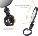 Petluno Bike Mirrors, 2 large angle mirrors 360° rotatable, adjustable, HD-nylon resin bike mirrors, for handlebars 15 to 35 mm, bike accessories for all round bikes
