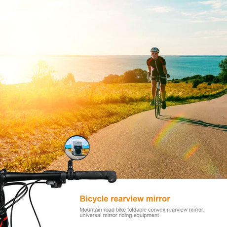Petluno Bike Mirrors, 2 large angle mirrors 360° rotatable, adjustable, HD-nylon resin bike mirrors, for handlebars 15 to 35 mm, bike accessories for all round bikes