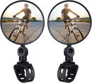 Petluno Bike Mirrors, 2 large angle mirrors 360° rotatable, adjustable, HD-nylon resin bike mirrors, for handlebars 15 to 35 mm, bike accessories for all round bikes